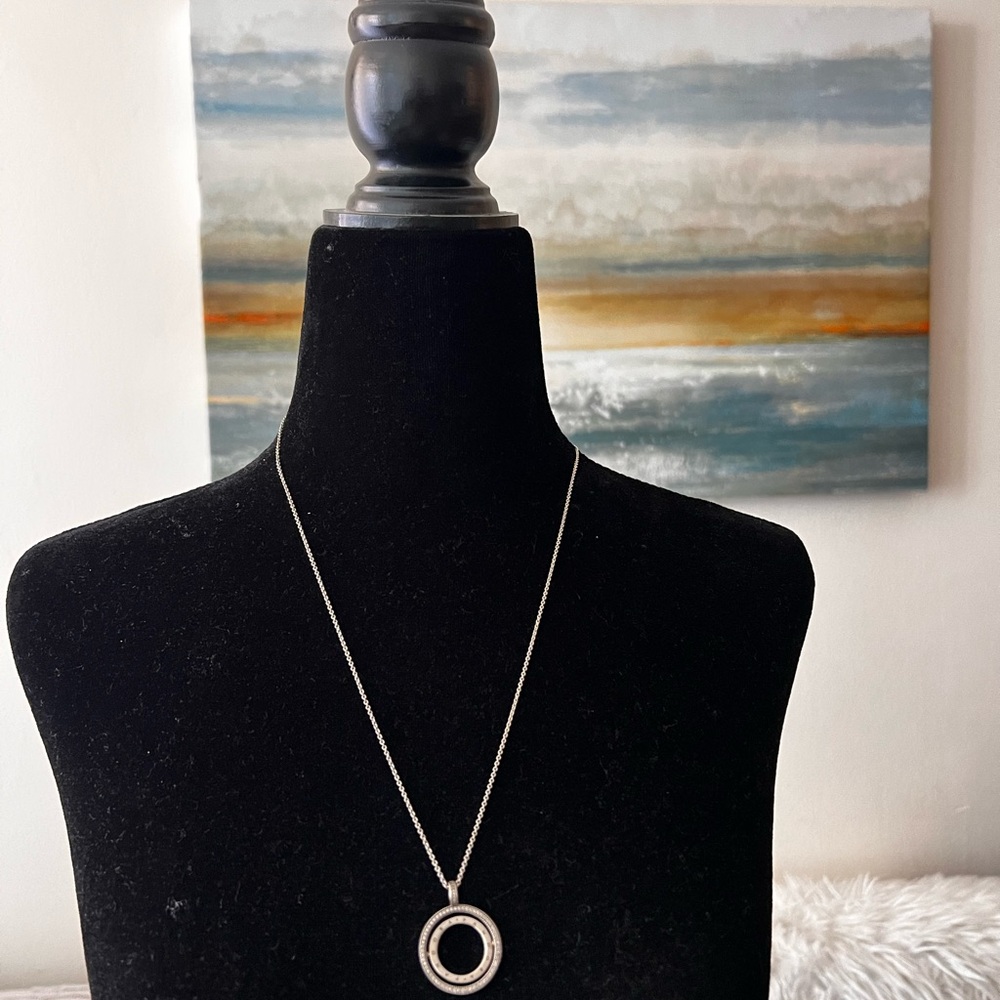 Pandora Silver Double Circle Necklace